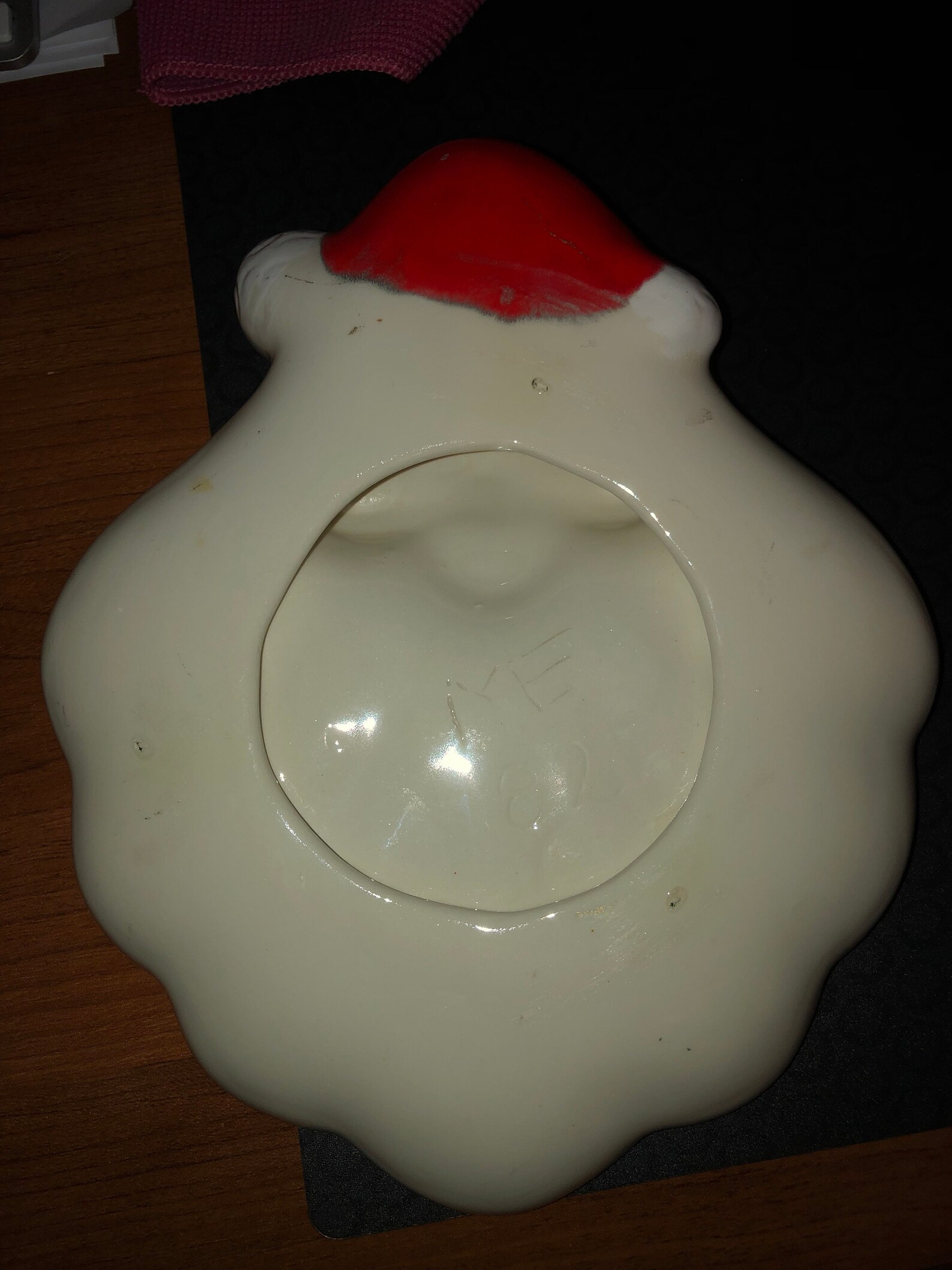 Santa Claus Face Ceramic Christmas Candy Dish 1982 Handmade Etsy
