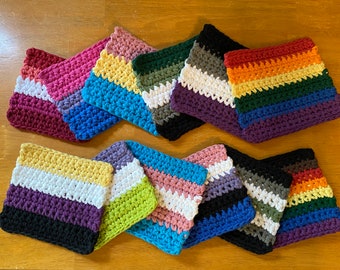 Pride Flag Crochet Coasters