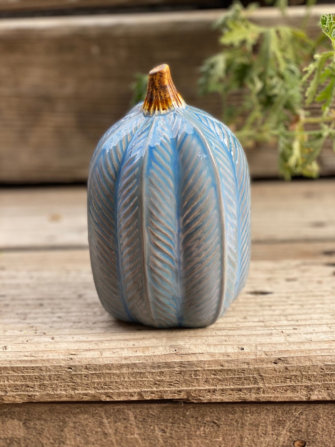 Hand Painted Knit Ceramic Pumpkin | Fall Halloween Decor (6.5” Tall) - Etsy