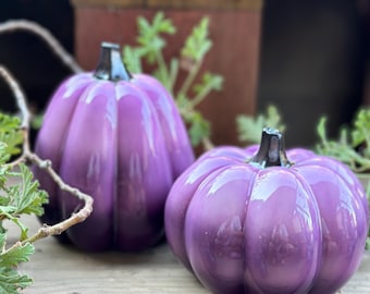 Juego de calabazas de cerámica para Halloween: Decoración de mesa para Halloween