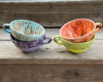 Hand Painted Stoneware Mug or Soup Bowl