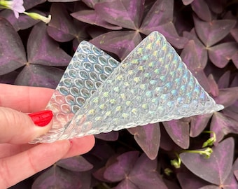 Clear Slumped Glass Business Card Holder |Textured Glass | Unique Desk Decor | Boss Gift | Office Supplies
