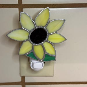 Stained Glass Sunflower Night Light