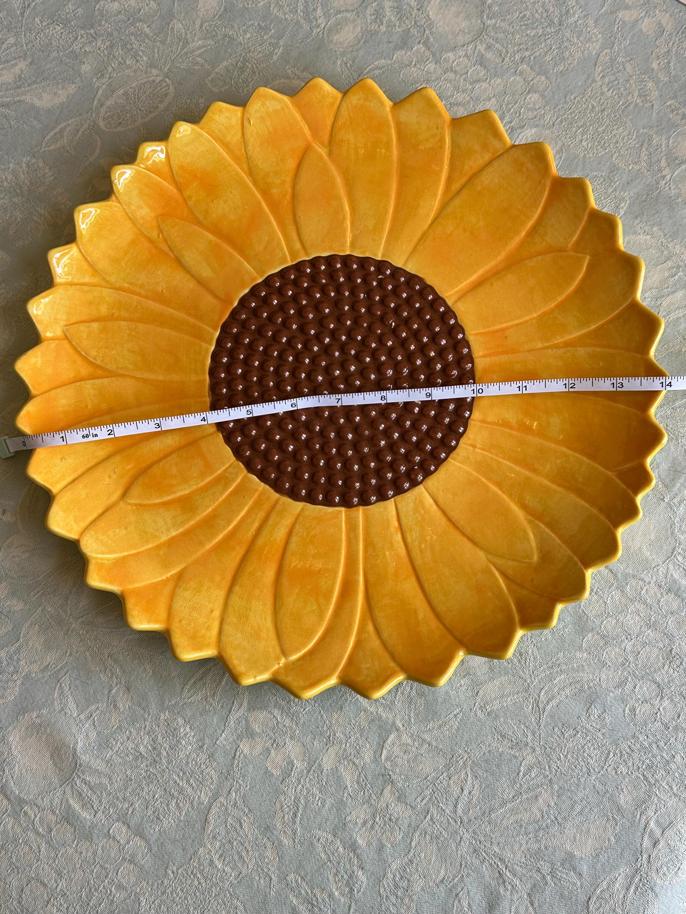 手描きの陶器製ひまわりの皿とボウル：花柄の食器 - Etsy 日本