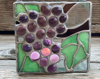 Beveled Stained Glass Candle Votive Holder