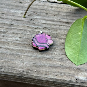 Fused Glass Dichroic Seashell Pendant