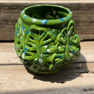 Hand Painted Ceramic Monstera Leaf Pot | Planter | Candle Holder | PLANTS NOT INCLUDED