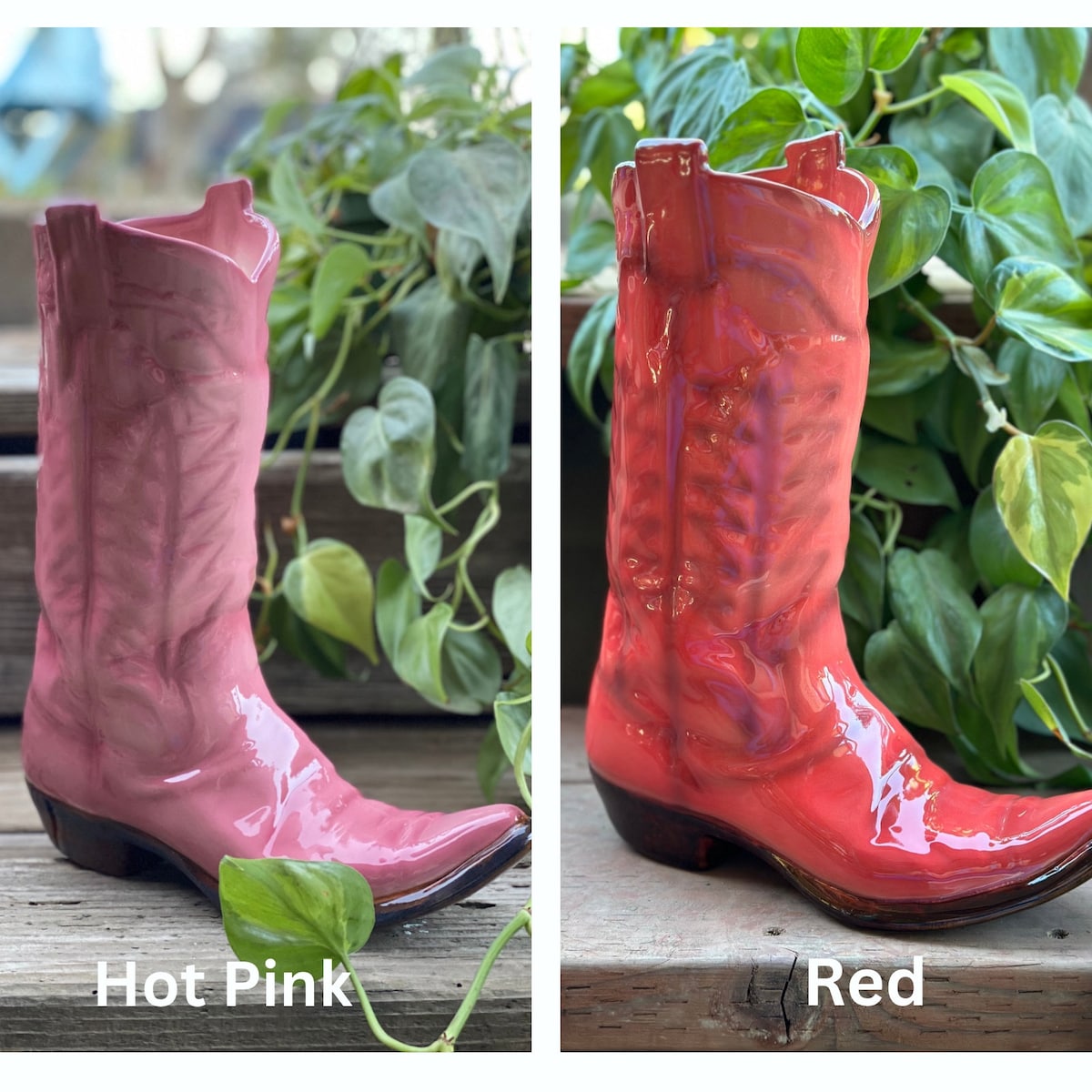 Extra Large 12” Ceramic Cowboy Boot Vase | Hand Painted or Airbrushed | Western Home Decor | Cowgirl Boot Decor - Etsy