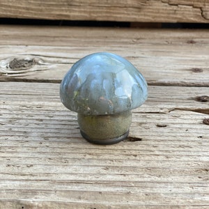 Hand Painted Small Ceramic Stoneware Garden Mushroom