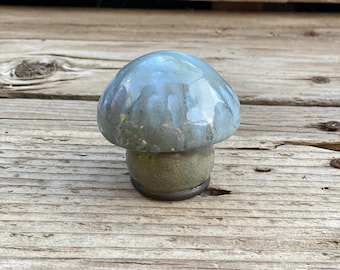 Hand Painted Small Ceramic Stoneware Garden Mushroom