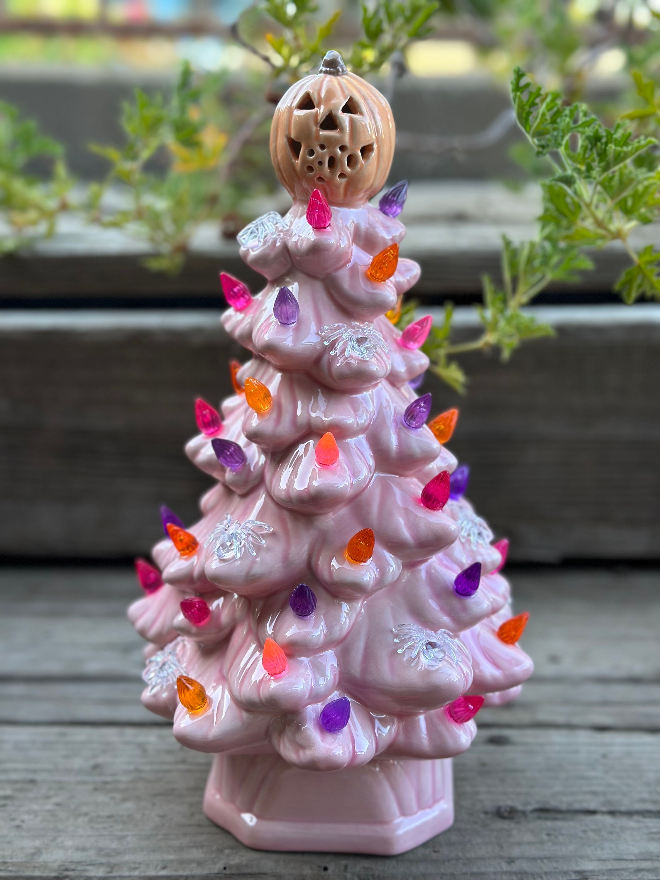 Hand Painted Ceramic Halloween Tree: Boo Pumpkin Jack-o-lantern - Etsy