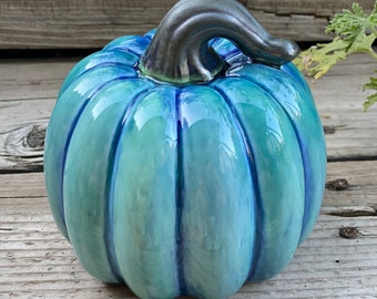 Hand Painted Ceramic 5.5” Fall | Halloween Chunky Pumpkin