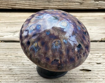 Hand Painted Large Ceramic Stoneware Mushroom
