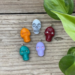 Small Fused Glass Skull Pendant