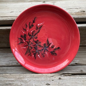 Hand Painted Ceramic Floral Charger Plate