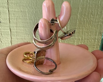 Plateau Bijoux Cactus En Céramique - Décoratif Et Pratique Pour Bagues, Bracelets - Vert Élégant