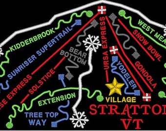 Ski Map Bachlors Gulch COLORADO Ski Map - Black Kitchen Towel - Alpine