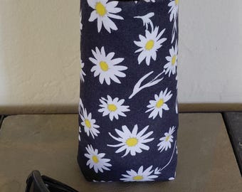 Black and White Floral Upright Eyeglass Holder, Daisies Glasses Holder, Eyeglasses Stand, Weighted Stand-up Glasses Pouch, Teacher Gift