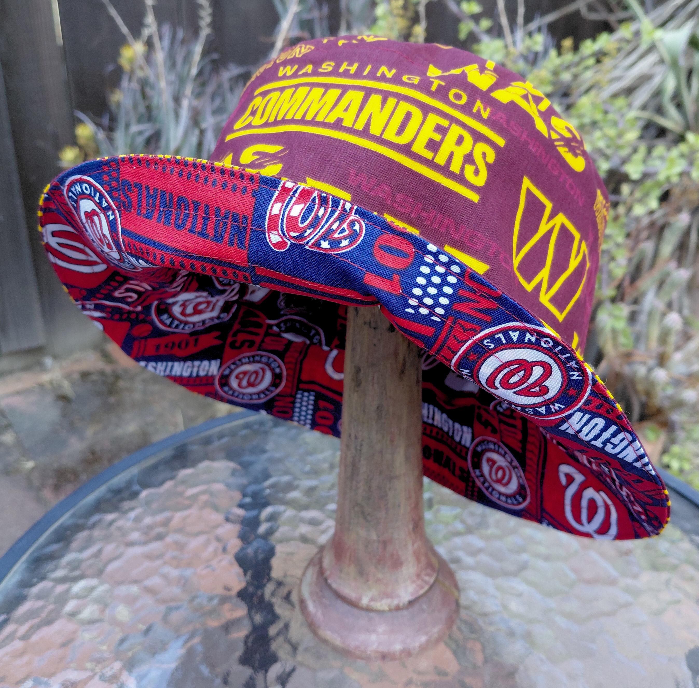 Commanders / Nationals Bucket Hat, Handmade, Reversible, Unisex