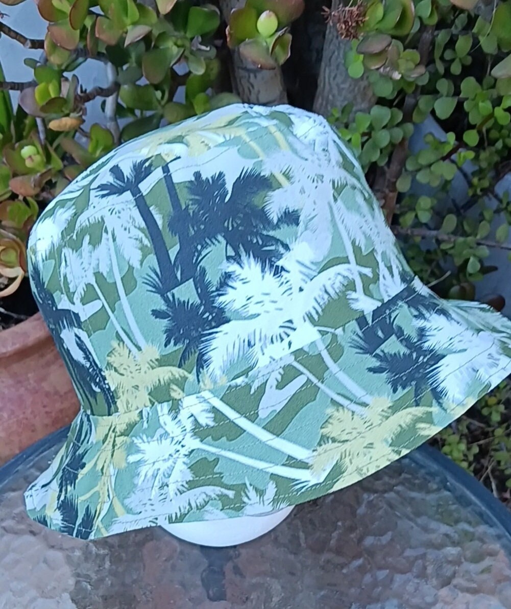 Palm Trees Bucket Hat, Tropical Bucket Hat, Sizes XS to 4XL