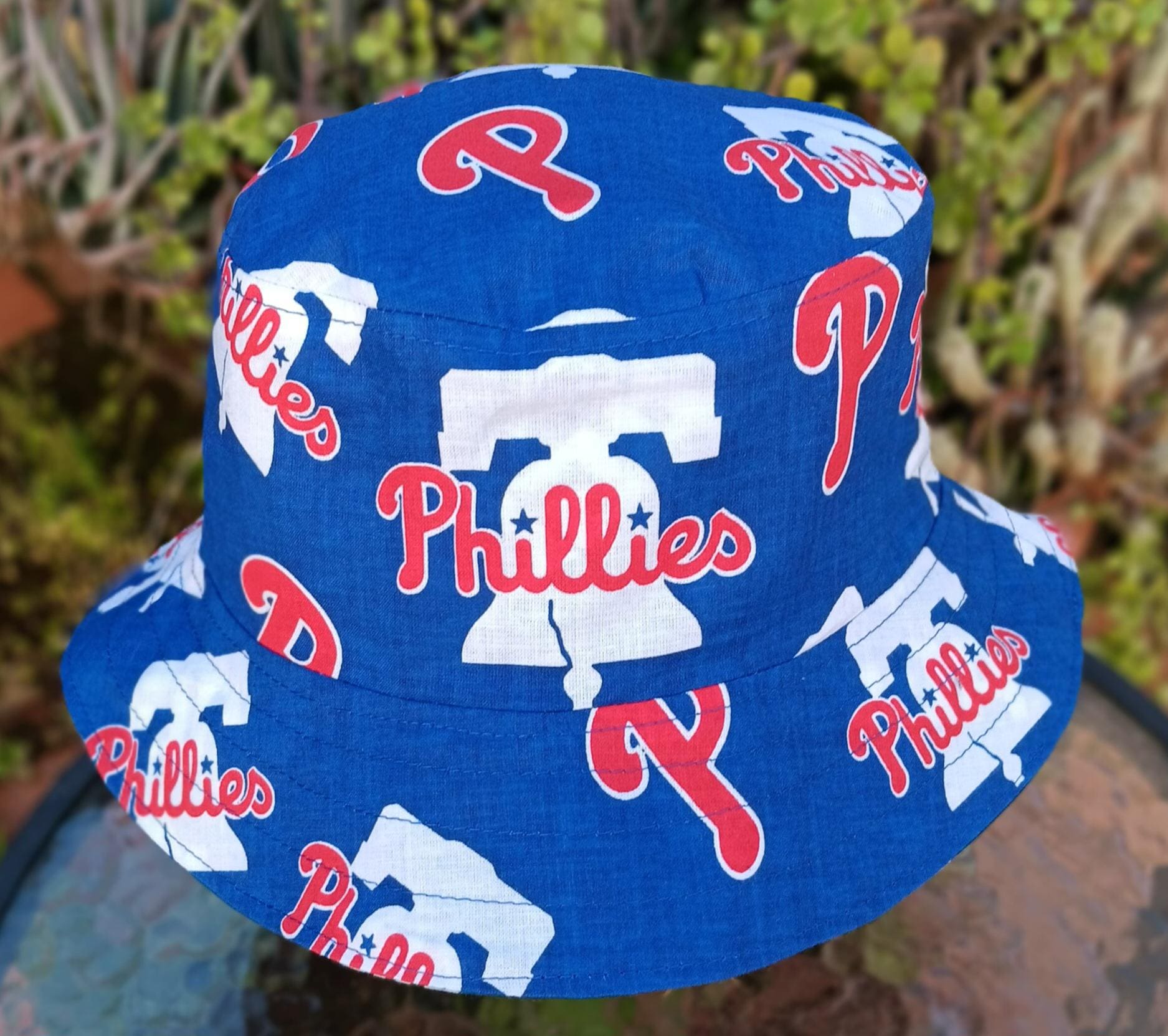 Handmade quilted double sided bucket hat royal blue Handmade Quilted Reversible Bucket Hat (S/M) 4th of July  main image 2