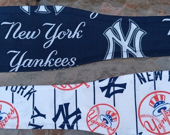 3” Wide New York Yankees headband, hair wrap, head wrap, pin up style, hair tie, bandana, scarf, rockabilly, handmade, choose print