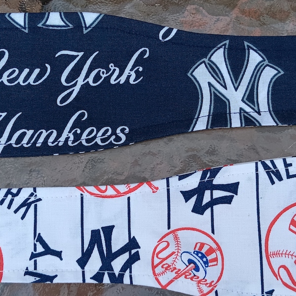 3” Wide New York Yankees headband, hair wrap, head wrap, pin up style, hair tie, bandana, scarf, rockabilly, handmade, choose print