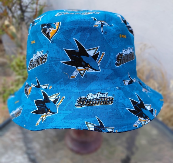 San Jose Sharks Bucket Hat, Reversible, Handmade, Unisex Sizes XS