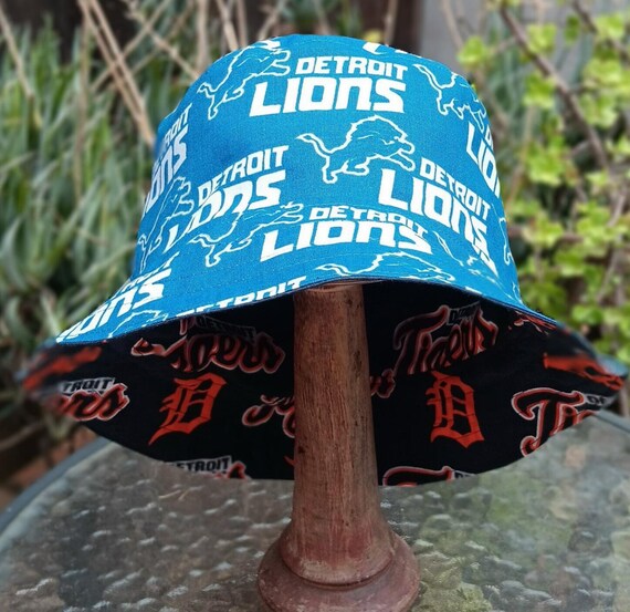 Detroit Lions Detroit Tigers Bucket Hat Handmade Reversible Unisex Sizes up to 4XL Cotton Summer Fishing Hat Sun Hat Floppy Hat Etsy