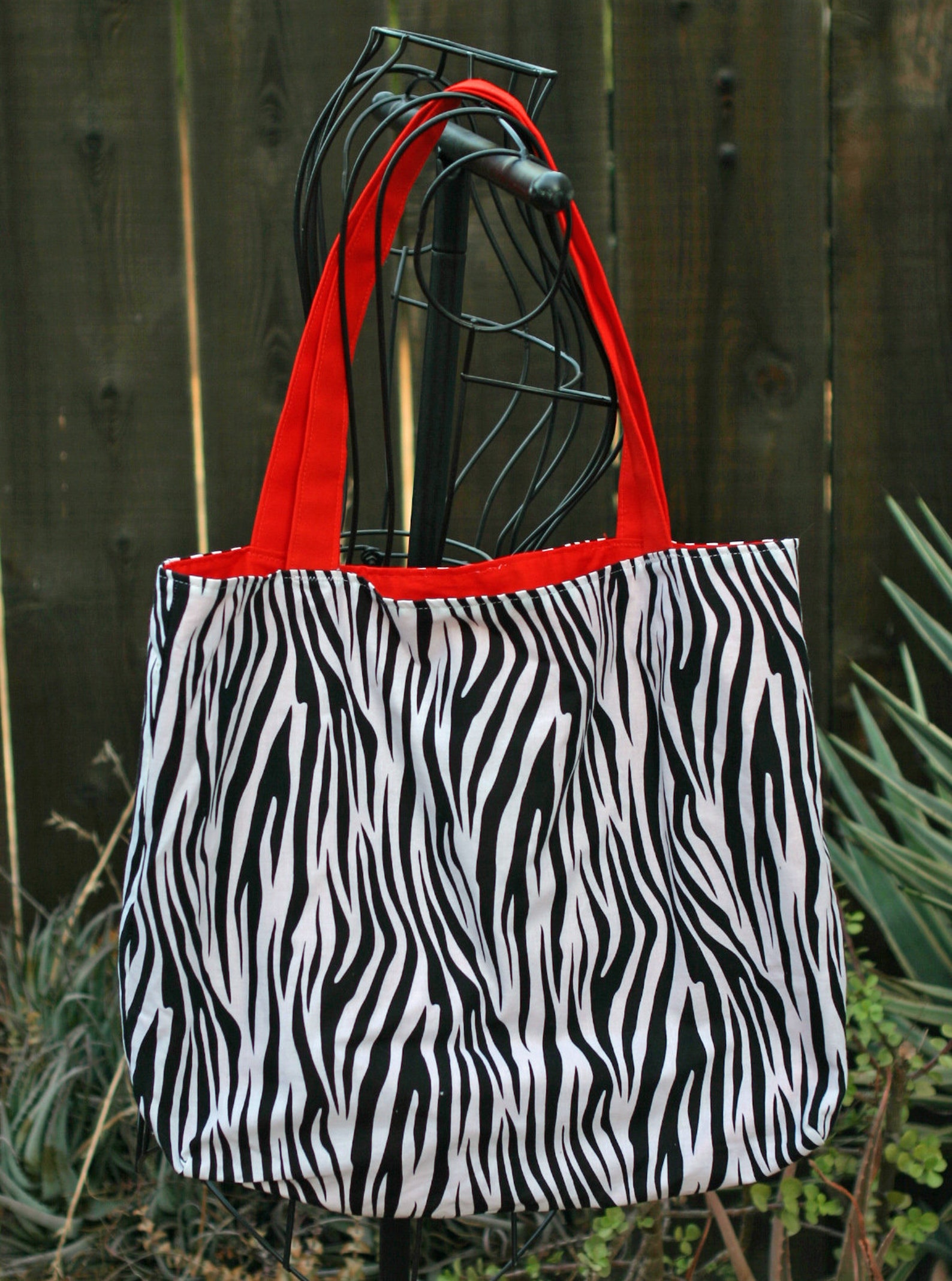 Zebra Reversible Tote Bag Shopping Tote Grocery Bag Etsy