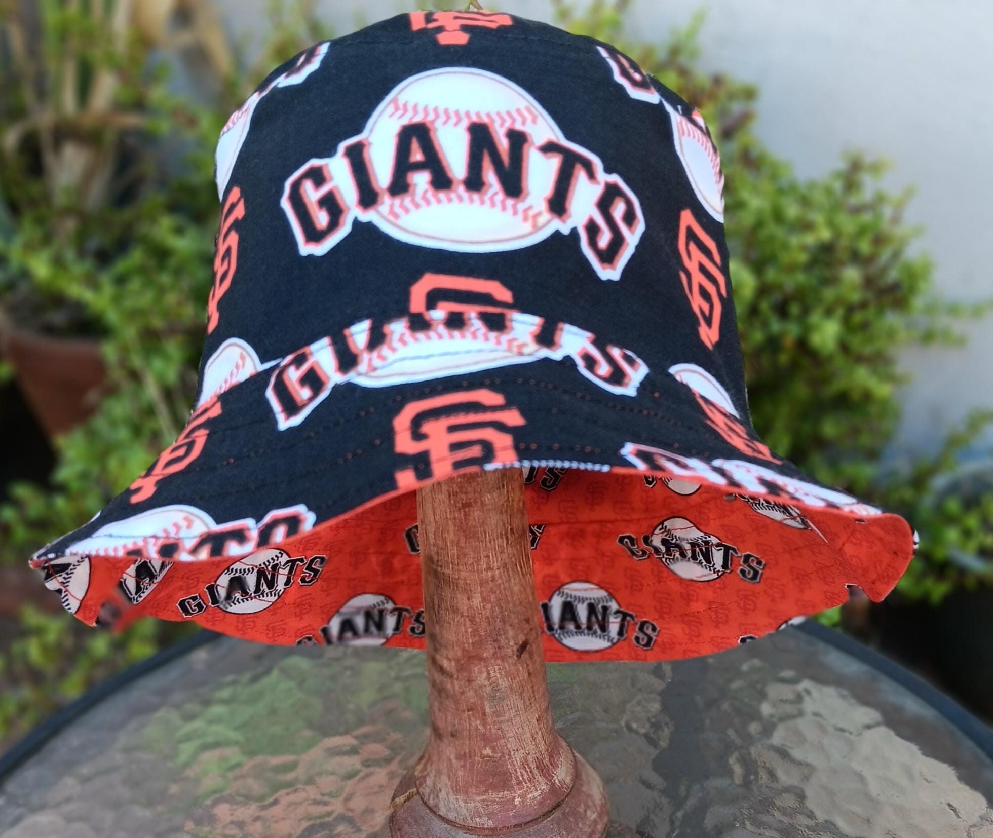 San Francisco Giants, Ghiradelli, Straw Beach Sun Hat San Francisco Giants Bucket Hat, Handmade, Reversible  main image 3