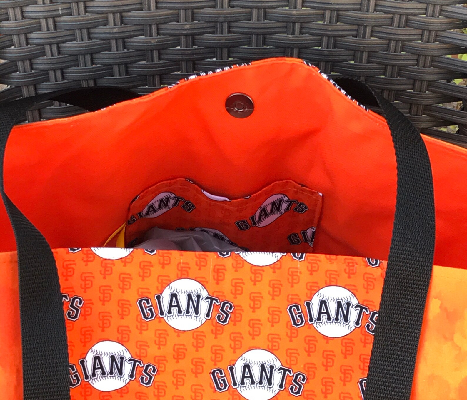 Large Sturdy SF Giants Tote Bag canvas polypro straps snap Etsy