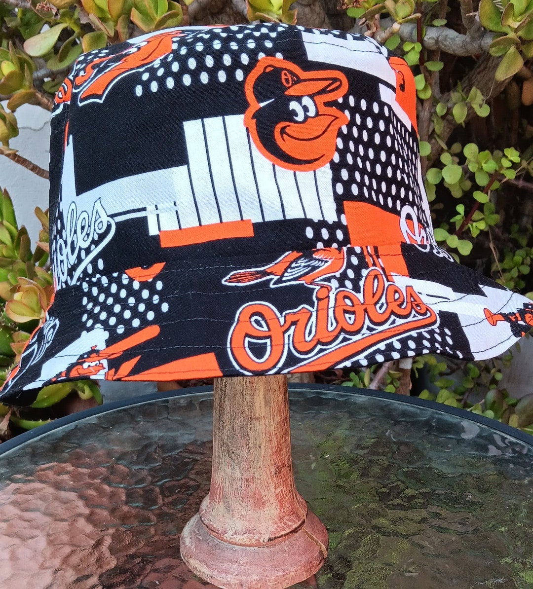 Baltimore Orioles Bucket Hat, Modern Block Print,reverses to Black ...
