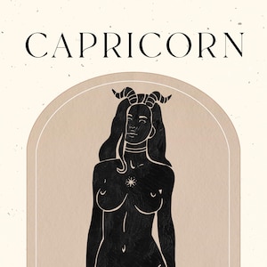 Belle fille Capricorne voeux/carte d'anniversaire - fichier numérique uniquement - une carte