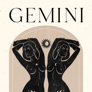 Schöne Gemini Girl Gruß-/Geburtstagskarte - Nur Digitale Datei - Eine Karte