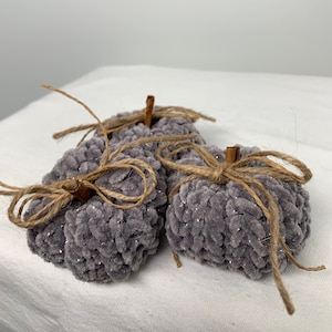 Stone Gray Sparkle Small Pumpkins