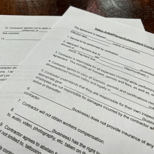 Tattoo Artist, Piercer, Independent Contractor Agreement