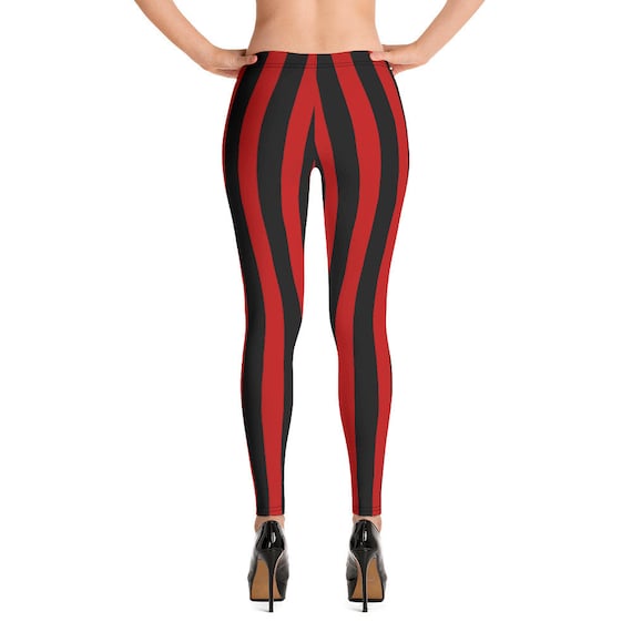 Red and Black Leggings | Etsy