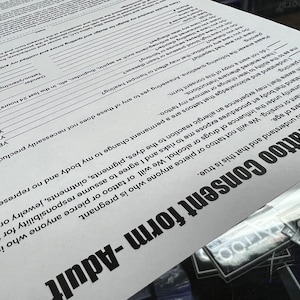 Tattoo Consent Form Adult