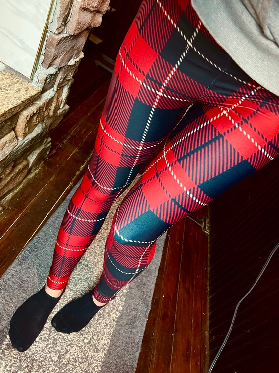 Legging carreaux rouge sale