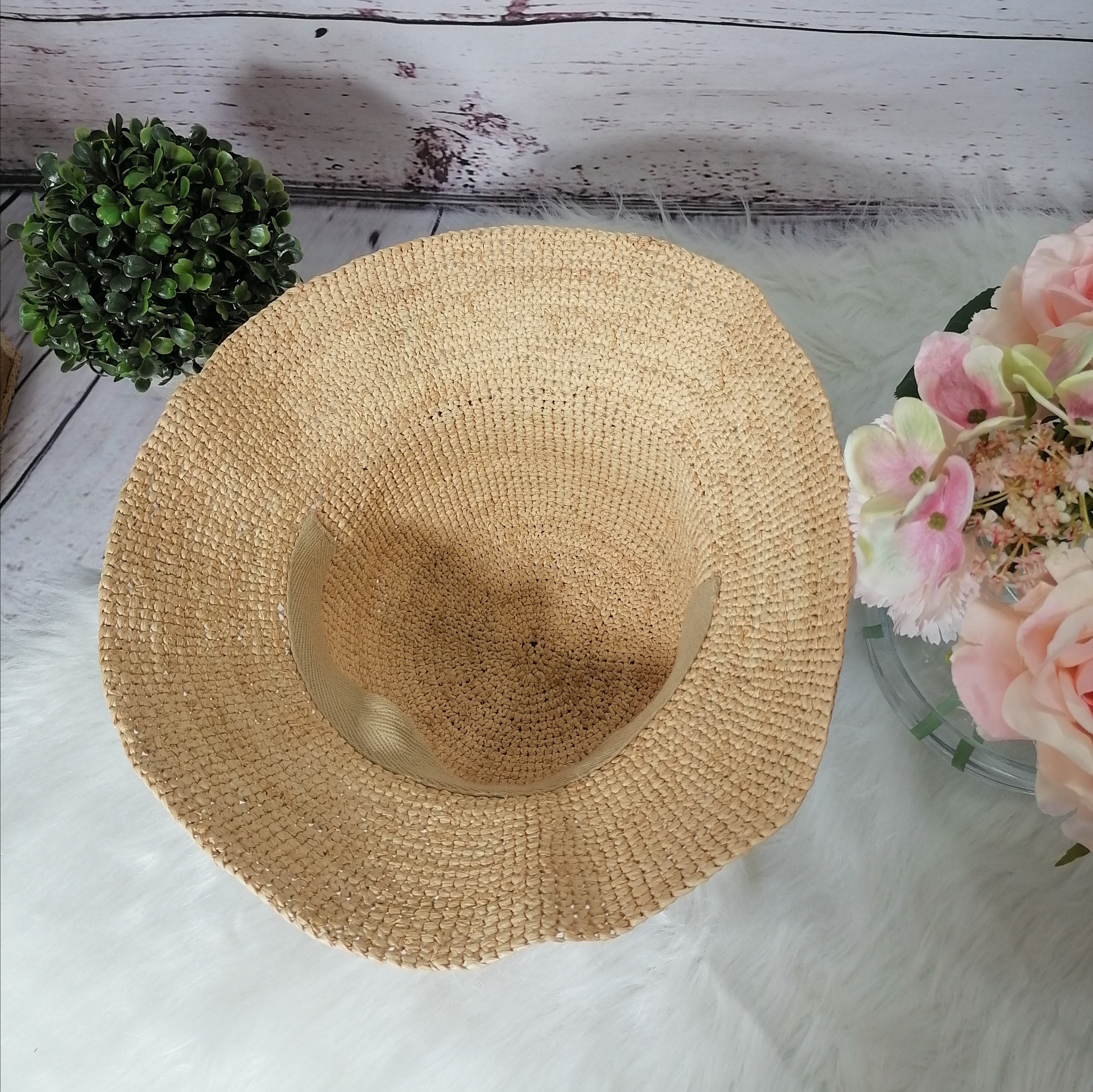 Raffia Crochet Hat Raffia Crochet Straw Etsy UK