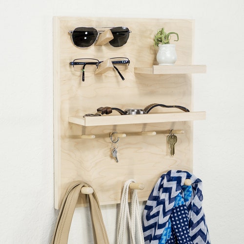 Coat Rack Wall Mount Entryway Organizer Shelf With Hooks Etsy