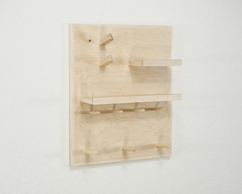 Wood Wall Organizer Key Hooks Entryway Organizer Coat Rack Etsy