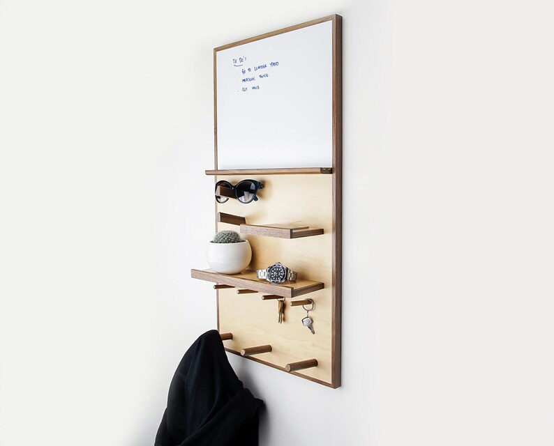 Vertical Entryway Organizer with Dry Erase Board Coat Rack Etsy