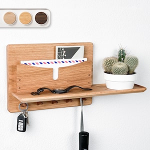 Entryway Organizer for Mail, Keys, Phone, Wallet • Minimalist Shelf Holder Storage for Mudroom and Home Office
