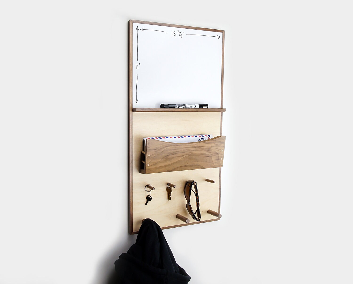 Mail Holder Dry Erase Board Entryway Organizer with Hooks Etsy