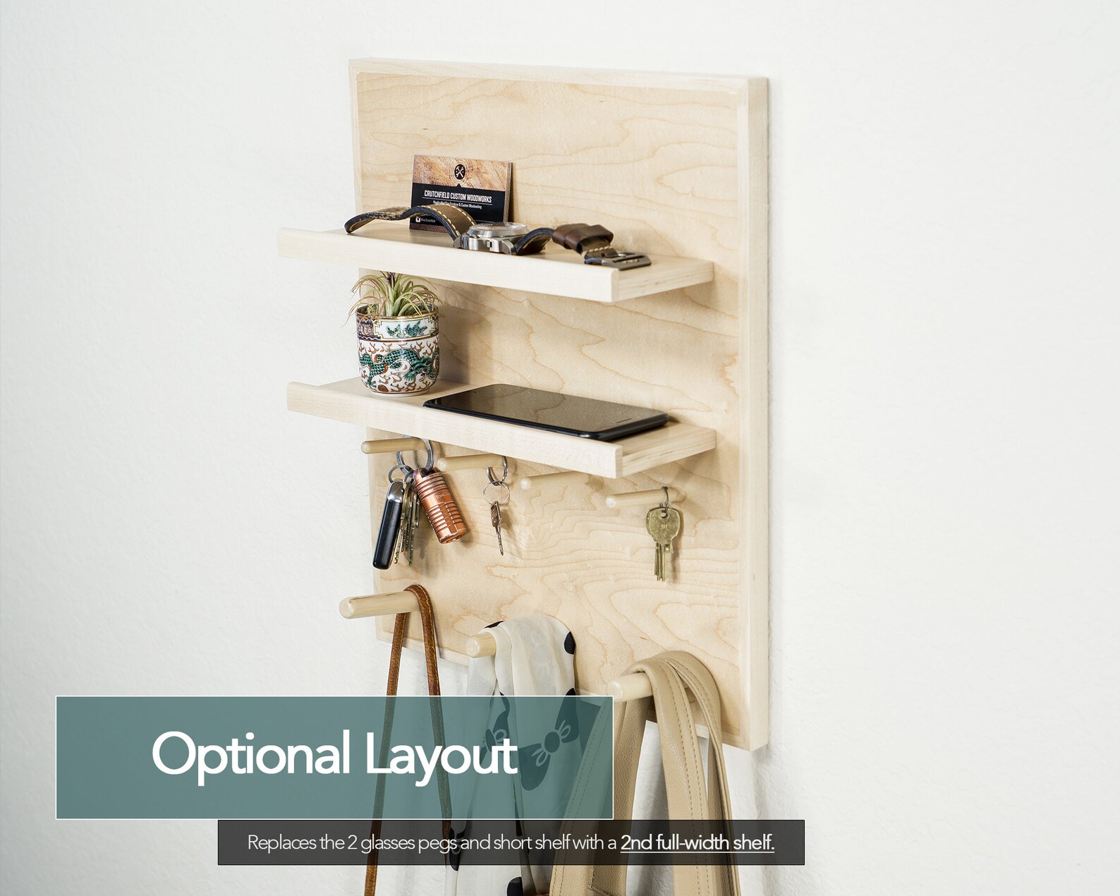 Wood Wall Organizer Key Hooks Entryway Organizer Coat Rack Etsy