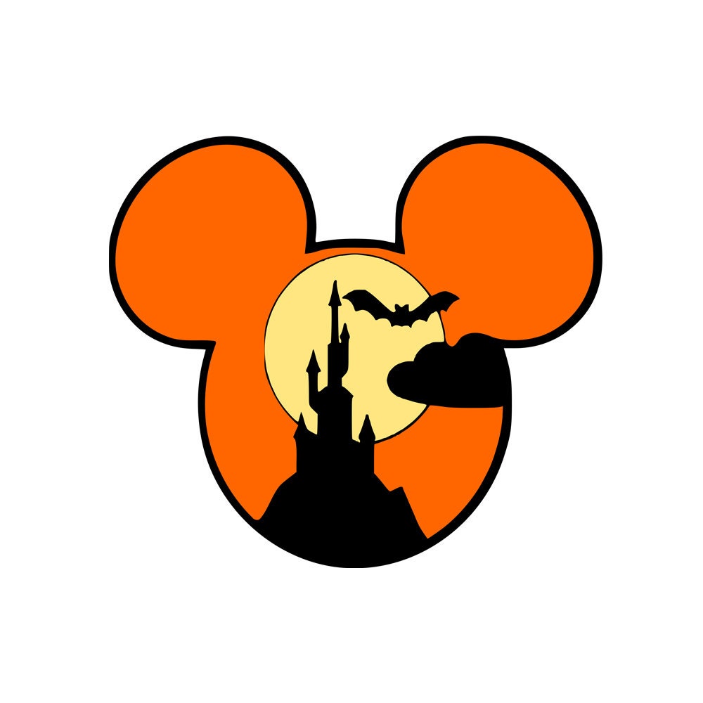 Download Disney Halloween Mickey Ears Bat Castle Silhouette SVG | Etsy