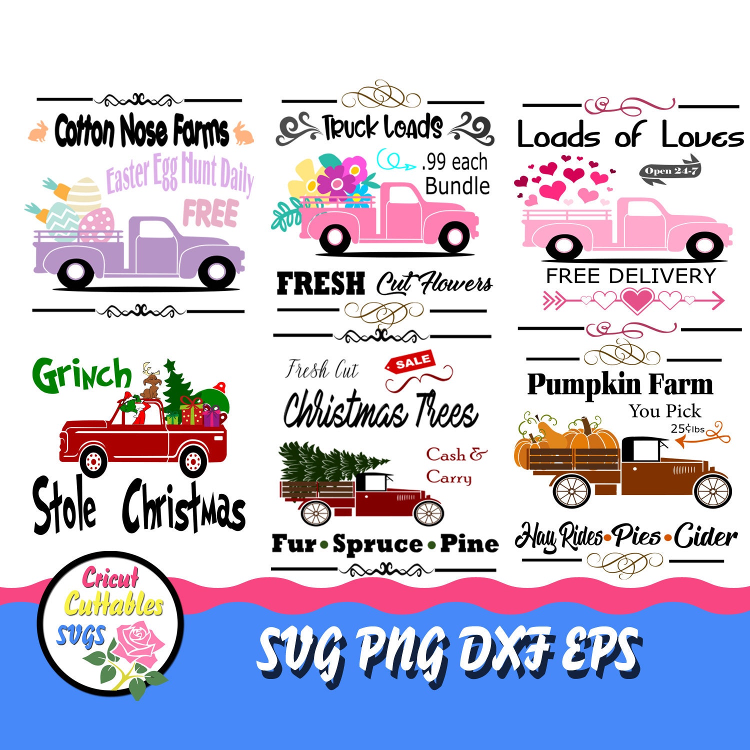 Camion Svg, saison Vintage camion Svg, Svg camion arbre de Noël, cœurs, fleurs, oeufs, plage, citrouilles, camions de l’arbre de Noël, fichiers Cricut Camion Svg, saison Vintage arbre camion Svg, Svg camion arbre Vintage de Noël, cœurs, fleurs, oeufs, plage, citrouilles, camions de l’arbre de Noël, fichiers Cricut a31736