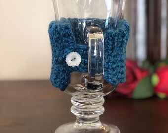 Funda para taza Teal Sparkle, hecha a mano